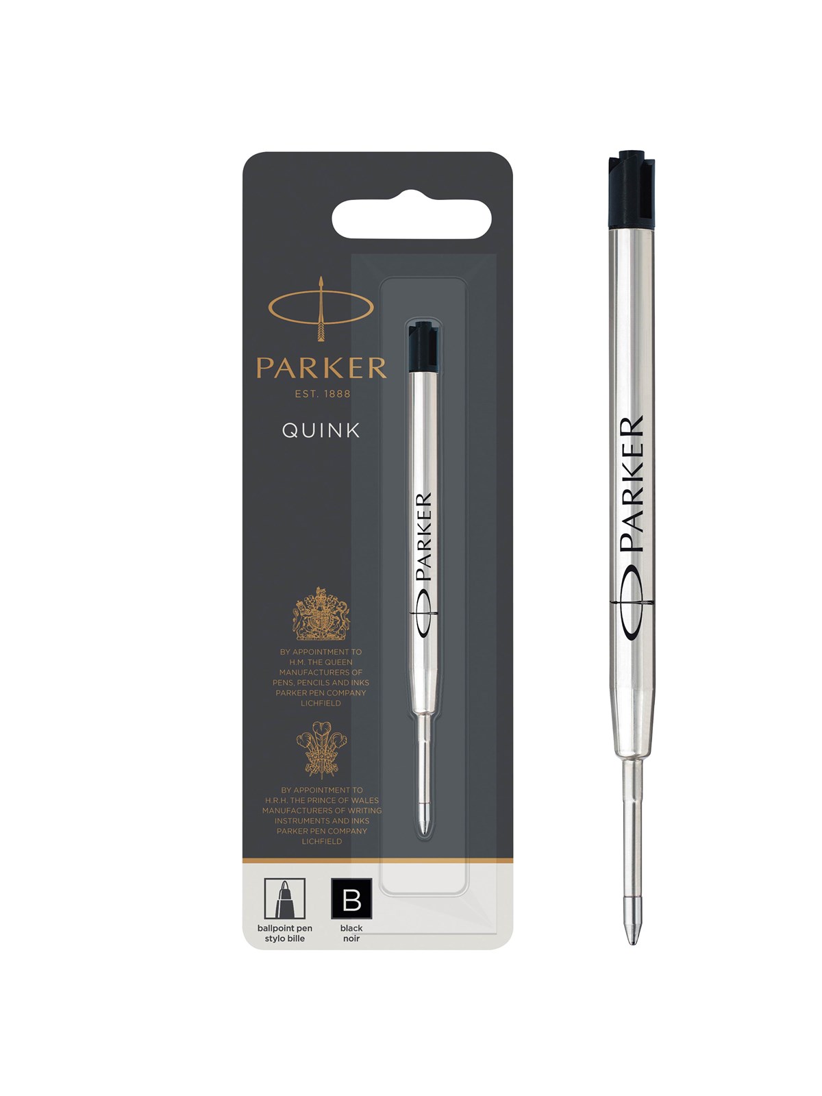 Parker Kugelschreiberminen | breite Spitze | schwarze QUINKflow Tinte | 3 Ersatzminen für Kugelschreiber