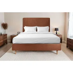 KOPFTEIL gepolstertes – Terrakotta Bouclé-Stoff - 160 cm