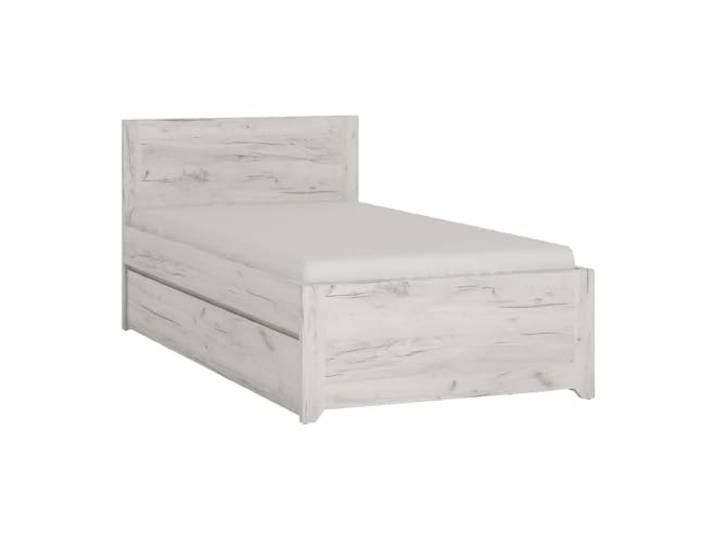 Lomadox Bettgestell Bett 90x200cm in Craft Eiche weiß