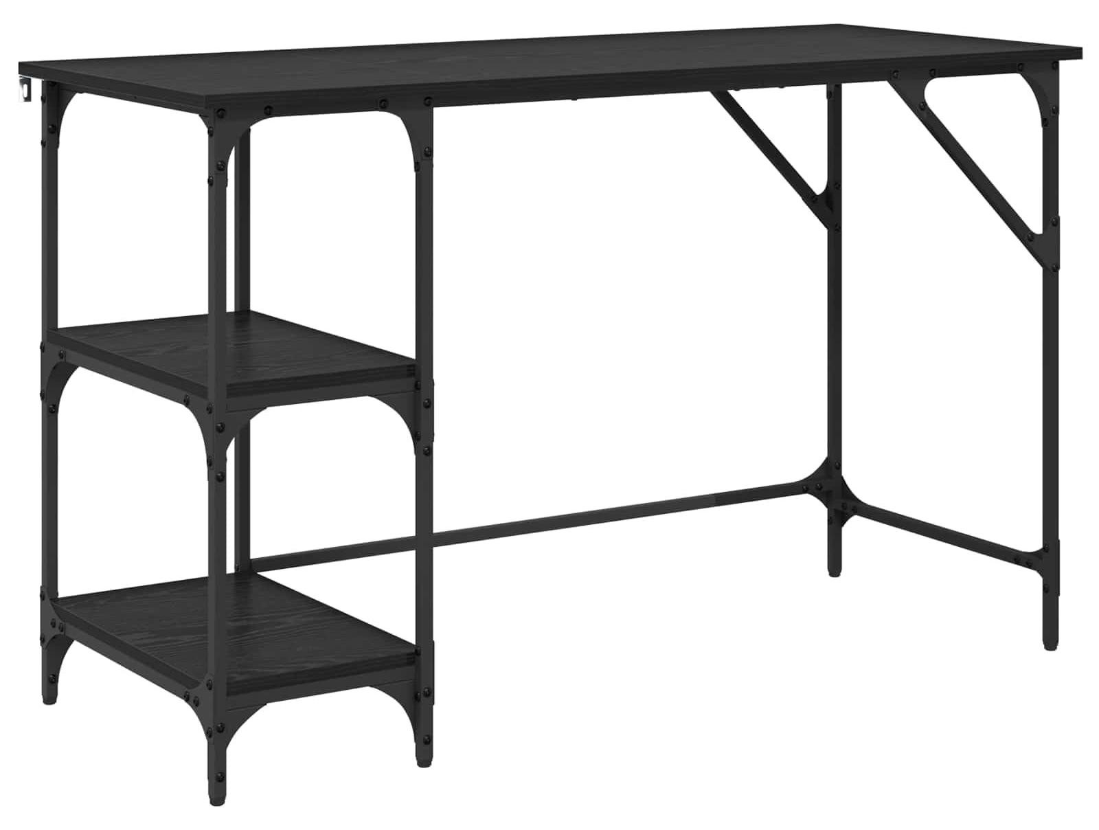 Industrieel Schrijfbureau van Hout en Metaal voor Thuiswerkplek B: 120 cm, D: 75 cm, H: 50 cm