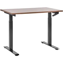 SCHREIBTISCH braunschwarz 120/72 cm manuell höhenverstellbar Destin III