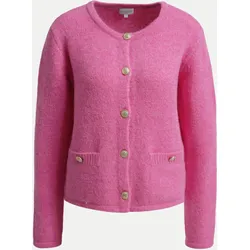 Strickjacke mit aufgesetzten Taschen 455-PINK M