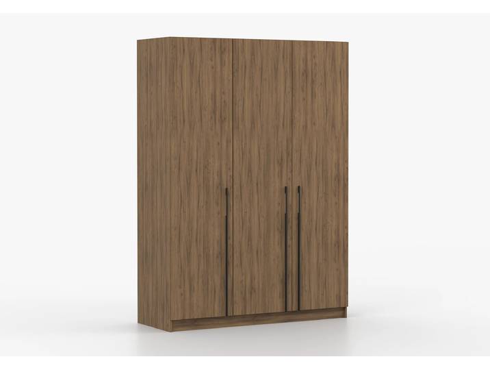 Drehtürenschrank ROSA III 3D 150 cm Nussbaum Nussbaum Schwarz