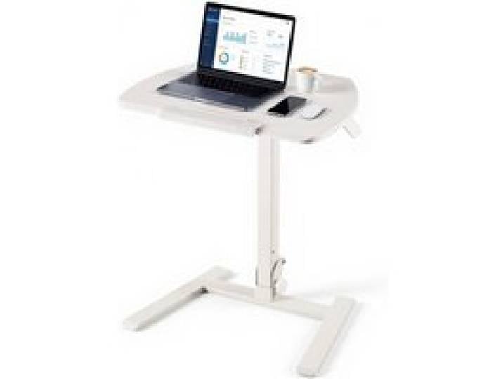 VEVOR Höhenverstellbarer Schreibtisch Computertisch 650x480x(740-1090)mm, Metallgestell, MDF-Tischplatte, 0-90° Neigbar, 15kg Belastbarkeit, Lenkrolle mit 2 Bremsen, Steh-Sitz Tisch für Büro Zuhause