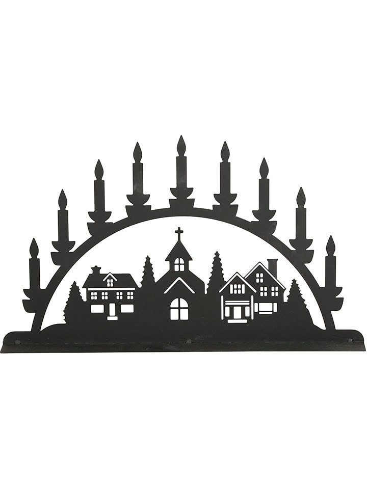 POSIWIO Dekoaufsteller "Häuserreihe" in Schwarz - (B)35 x (H)20 cm - onesize