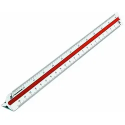 Dreikantmaßstab 160/1/30 Architekt 1 30cm Kunststoff weiß - weiß