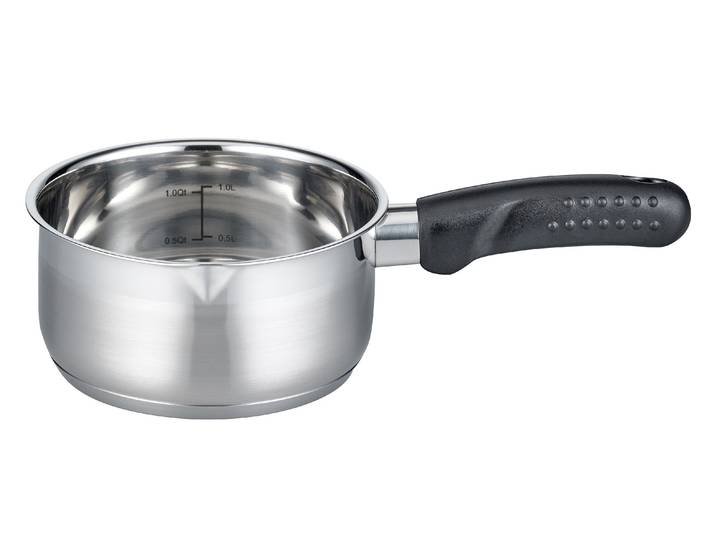 Kasserolle ELO BASIC Turmalin , grau (edelstahlfarben), B:17,6cm H:8cm L:32cm Ø:16cm, Töpfe, Kasserolle, Öl Dosierringe, Induktion, Ø 16 cm