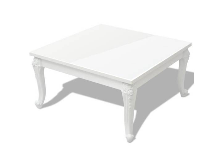 Table basse carrée laquée blanc - 80 x 80 x 42 cm