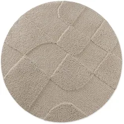 WECONhome Badteppich Davie seiden grau 80 cm rund