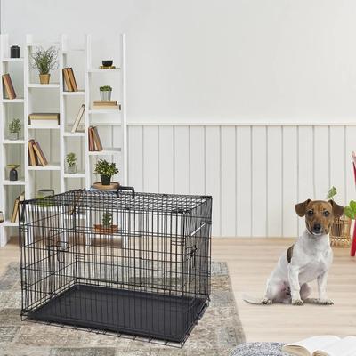 Drop Dash Deals Folding Dog Crate Double Door Metal Dog Cage With Tray Portable Pet Kennel Folding Dog Crate Double Door Metal Dog Cage With Tray Portable Pet Kennel