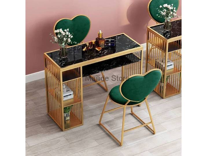 Tables à ongles de luxe légères nordiques, ensemble Table et chaise de manucure pour Salon de beauté, meubles de Salon à la mode, Tables simples pour manucure