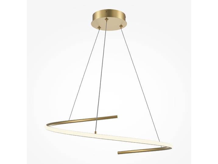 Moderne Hängelampe Curve LED 31W Messing, Maytoni, dimmbar, warmweiße Beleuchtung