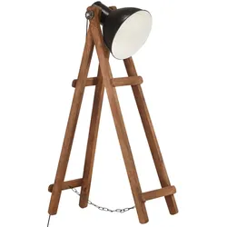 vidaXL Stehlampe Schwarz Mango Massivholz E27