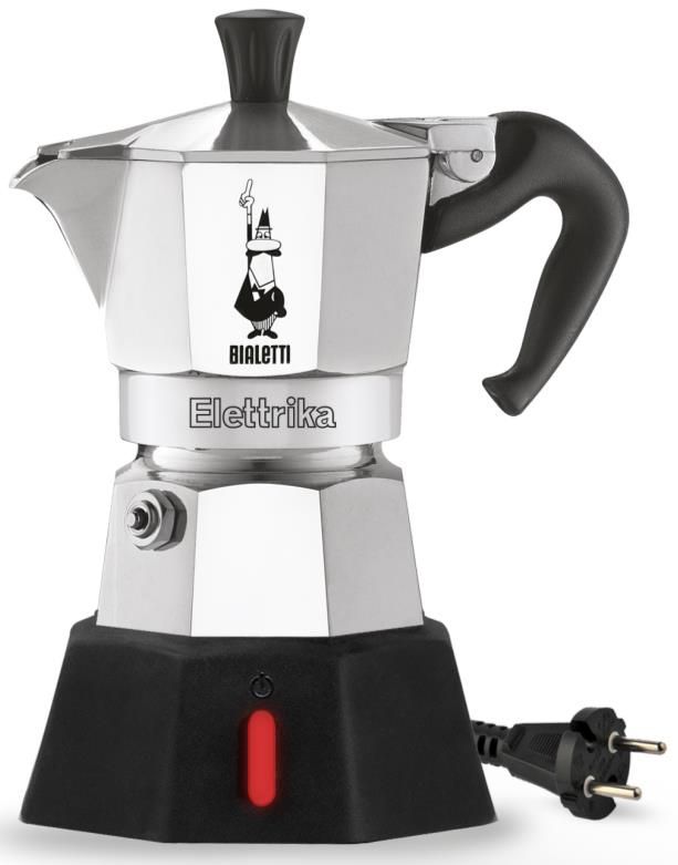 Bialetti Moka Elettrika 2 Tassen Filterkaffeemaschine 0,09 l (Aluminium, Schwarz) 0007290/NP