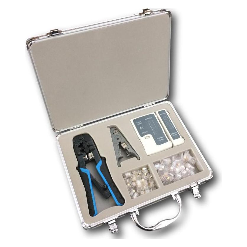 Datacom NETWORK KIT (TESTER, krimp 8p+6p, Stripper, plugy) (Kabeltester) (4590)