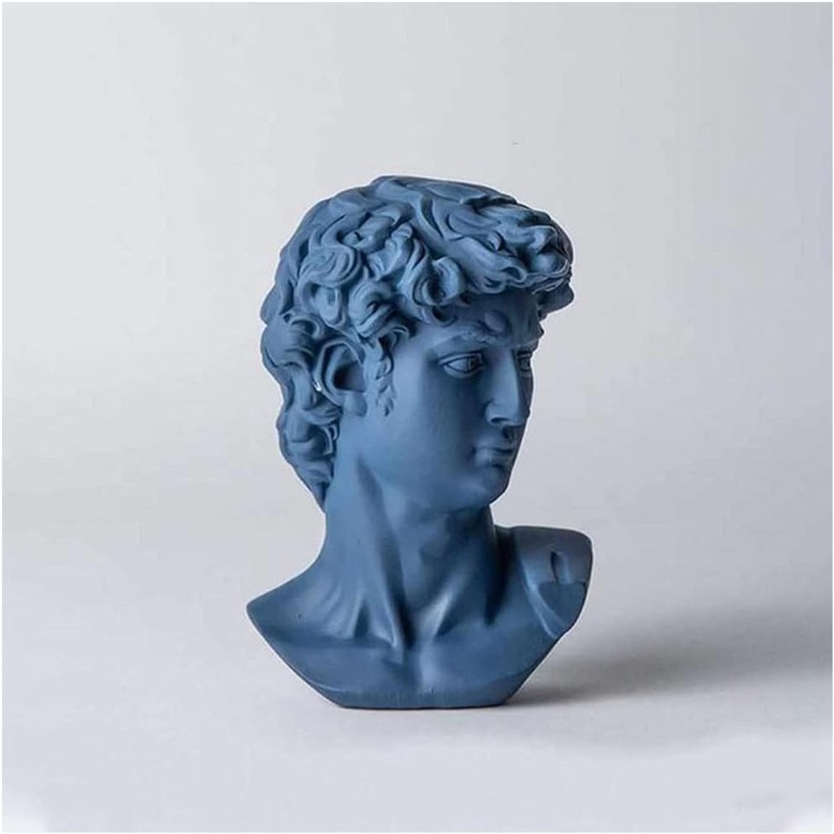Blauw Buste Standbeeld Griekse Decoratie van Hars voor op de Tafel, Hoogte: 15 cm