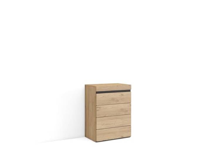 Skraut Home Kommode mit Schubladen Aufbewahrungsschrank 57x75x35 cm Für Schlafzimmer, Zimmer Sideboard, Schrank Moderner Stil Eiche
