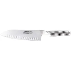 Global G-80 Santokumesser mit Kullen, Küchenmesser, Silber
