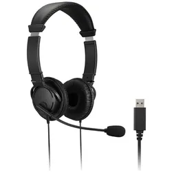 Kensington Acco/ Hifi USB Headphones With Mic And Volume Control Butt (Kabelgebunden, USB-A, Microsoft Teams), Office Headset, Schwarz