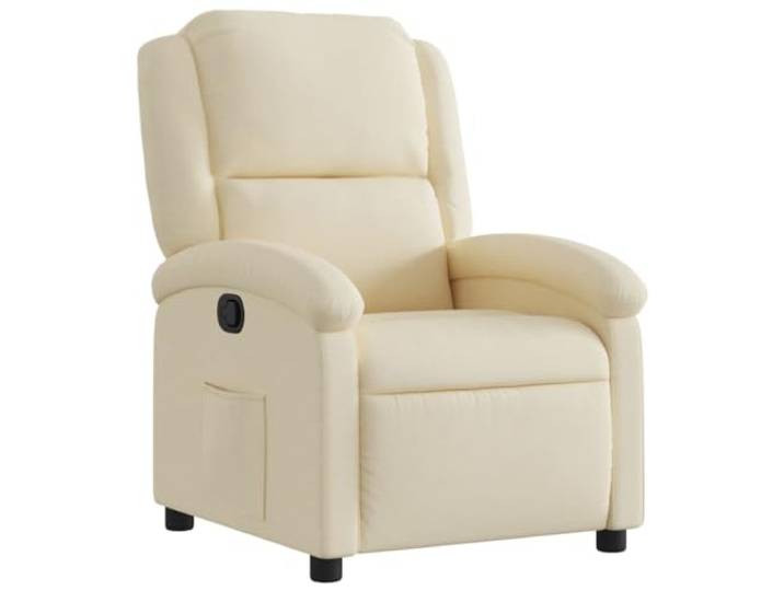 GHVBNMF Relaxsessel mit Liegefunktion Stoff Ruhesessel Creme 71x86,5cm Manuell verstellbarer TV-Sessel in Creme mit Seitentasche, dick polsternd für Ihr Wohnzimmer und Leseecke.