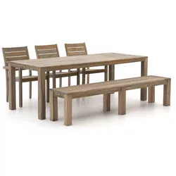 ROUGH-S 220 cm Gartenmöbel-Set mit Bank 5-teilig stapelbar