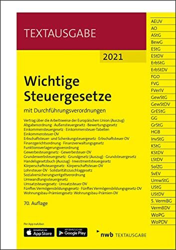 Wichtige Steuergesetze: mit Durchführungsverordnungen. (Textausgabe) - Preis vom 13.10.2026 11:25:28 h