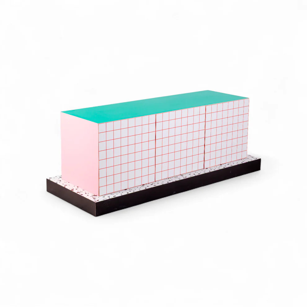 Seletti Supercabinet red grid kast van hout