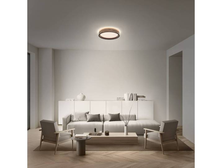 OSRAM Deckenleuchte ORBIS MARIANO, dimmbar, Holz hell, für Wohn- / Esszimmer, Metall, Modern