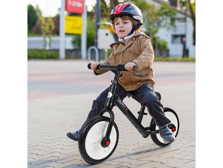 Homcom Vélo Enfant 2en1 Pédales Réglables Noir