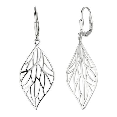 Paar Ohrhänger JOBO "Blatt", silber (silber 925), Ohrringe, Damen, Silber 925 (Sterlingsilber), 925 Silber