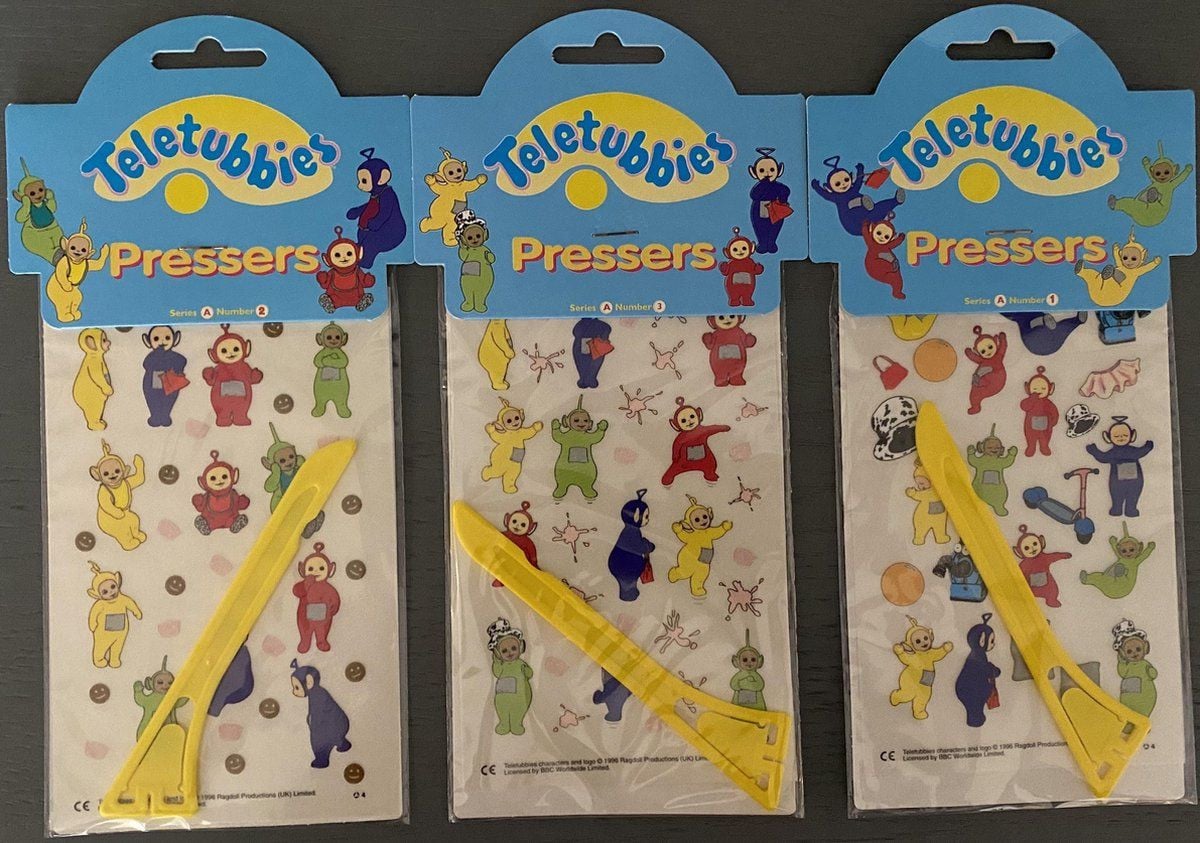 Teletubbies Wrijfplaatjes Set van 3 inclusief kleurplaat
