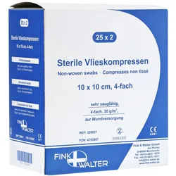 Vlieskompressen Steril 10x10 cm 4fach 25X2 St