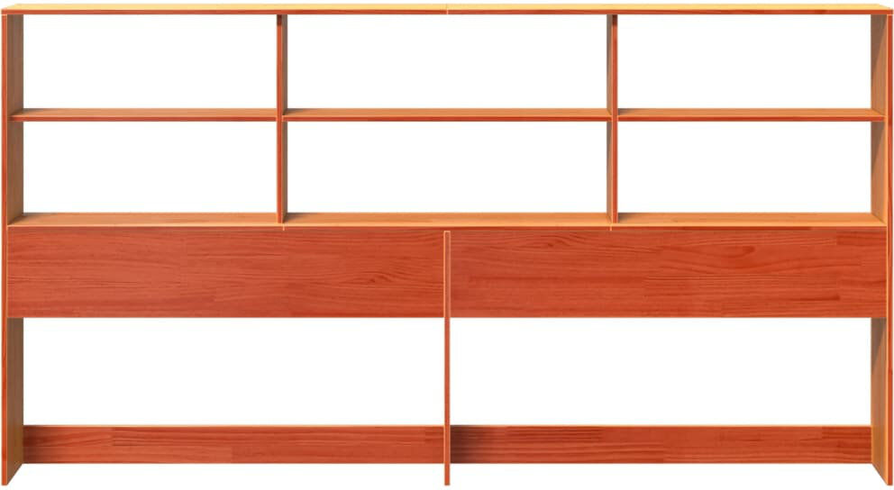 vidaXL Solid Wood Bookcase Headboard Wax Brown 200 x 200 cm
