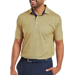 Footjoy Citrus Lisle Herren Polo gelb/navy