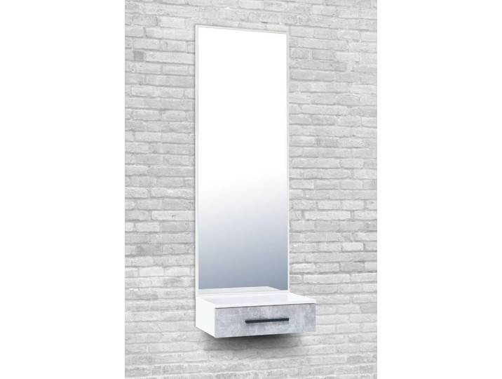 Spiegelpaneel PAROLI Akron , grau (weiß, betonfarben), B:50cm H:150cm T:35cm, Glas, Spiegel, Spiegelpaneel