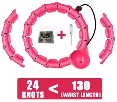Uplift Essentials Weighted Fitness Circle Hoop With Adjustable Detachable Knots 24 pink