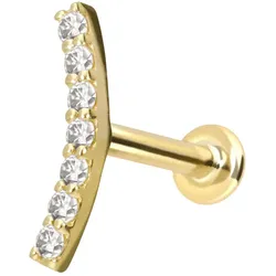 14 Karat Gold Labret mit Innengewinde MOISSANIT-BOGEN