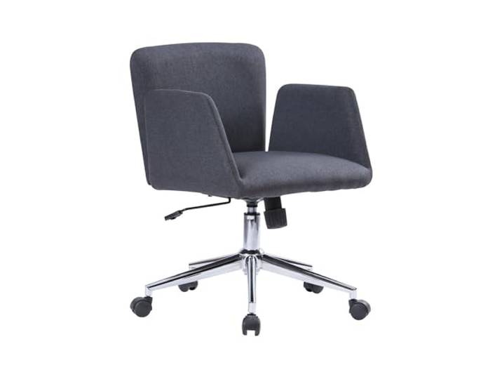 Dmora - Stuhl mit Rädern Albury, Sessel mit Armlehnen, Ergonomischer Bürositz, 54x55h65/84 cm, Grau