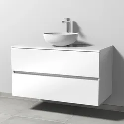Sanipa Waschtischunterbau Solo One, Weißen-Glanz, 561x1000x520 mm