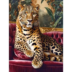 Keilrahmenbild BIG CAT (BHT 77x57x2 cm) - bunt - BHT 77x57x2 cm