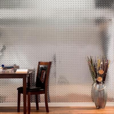 Fasade Diamond Plate Chrome 4 x 8 ft. Wall Panel