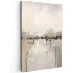 LEINWANDBILD Moderne Kunst - Abstrakt - Beige Wanddeko 40x60 cm