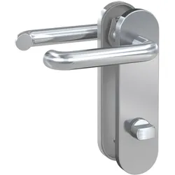 Basi Kurzschild-Drücker-Garnitur - ZB 3800 - Edelstahl - Lochung: WC - links