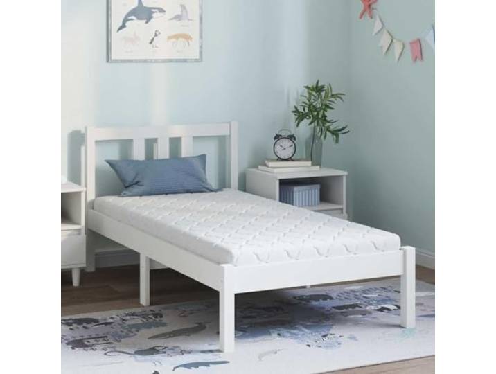 KTHLBRH Weiße Matratze 80 x 160 cm mit Jacquard-Stoff und Kokosnussschicht Mittelfester Komfort, PU-Schaum, Kokosnussschicht, pflegeleichte Oberfläche, Innenbereich, modernes Design