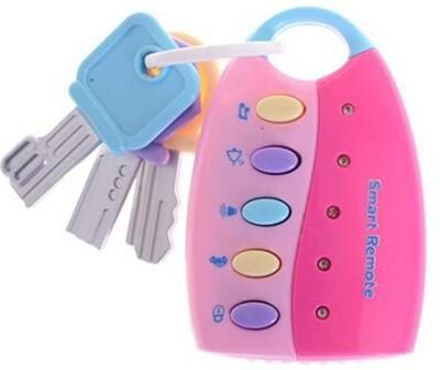 JoyToys Musical Baby Car Key Toy With Lights And Sounds Interactive Pretend Play Educational Toy For Toddlers pink