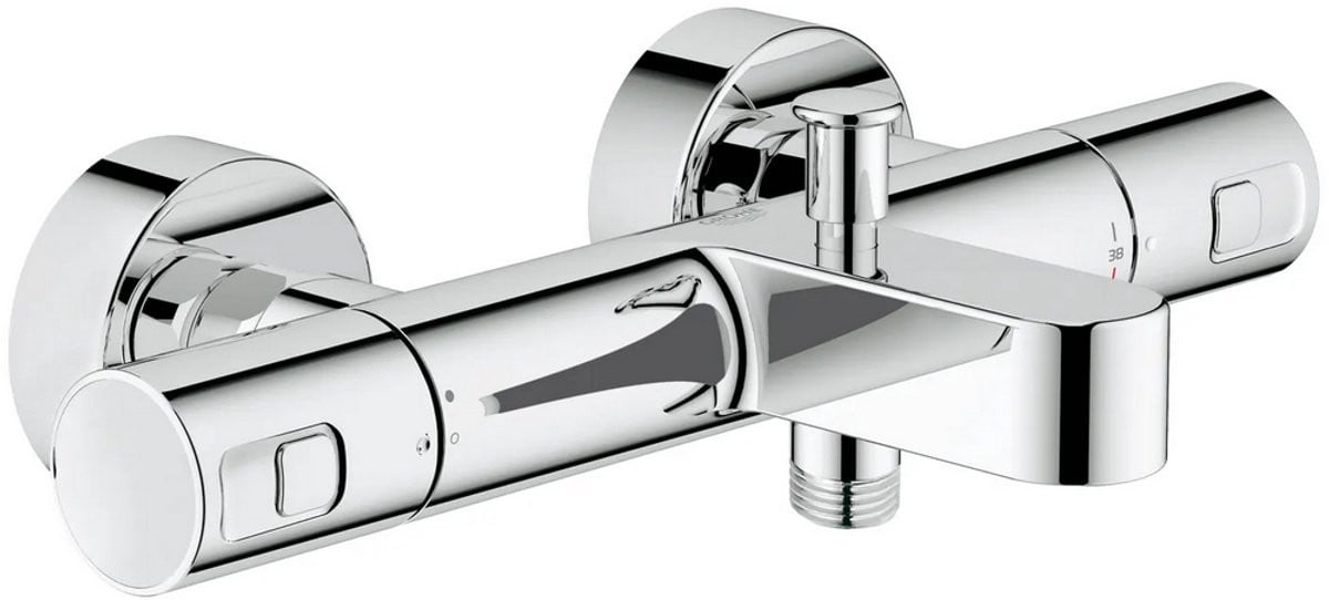 Grohe Alira Start thermostatische badkraan met safety stop en waterbesparende functie