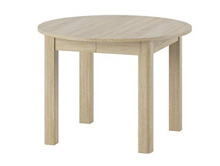 MPS Möbel praktisch Tisch INDUS 105x76x105 cm cm Esstisch mit ausziehbarer Tischplatte auf 240 cm ausziehbar Küchentisch Esszimmertisch Ausziehtisch (Sonoma Eiche)