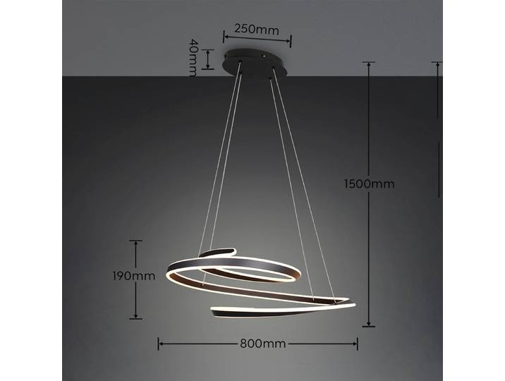 Trio Lighting Hängelampe Arlington, dimmbar, schwarz, für Wohn- / Esszimmer, Metall, Modern, Pendelleuchte