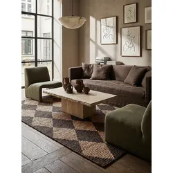Jute-Teppich Rauten Braun 160 x 230 cm - BAIN   Kadima Design