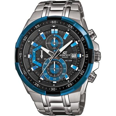Chronograph CASIO EDIFICE "EFR-539D-1A2VUEF", silber (silberfarben), Armbanduhren, Herren, Chronograph, Quarzuhr,Armbanduhr,Herrenuhr,bis 10 bar wasserdicht, Edelstahlarmband